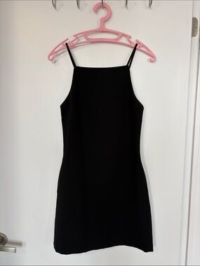 Dynamite xxs Classic Black Spaghetti-Strap Dress with pockets